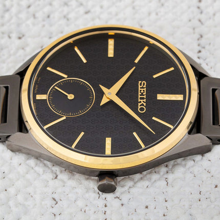 Seiko Ladies SRKZ49P1 Black Dial Black Stainless Steel Strap