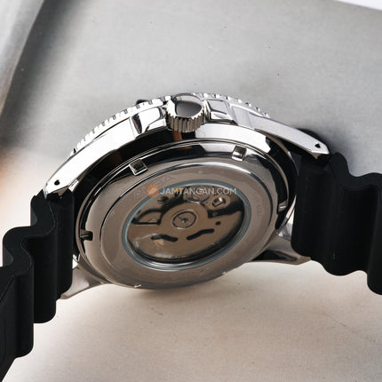 Alba Mechanical AU4061X1 Automatic Men Blue Dial Black Rubber Strap