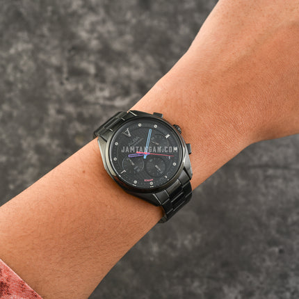 Alba Sign A AT3H01X1 Chronograph Black Pattern Dial Black Stainless Steel Strap