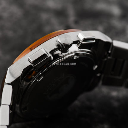 Alba Signa AT3H49X1 Chronograph Brown Patterned Dial Stainless Steel Strap