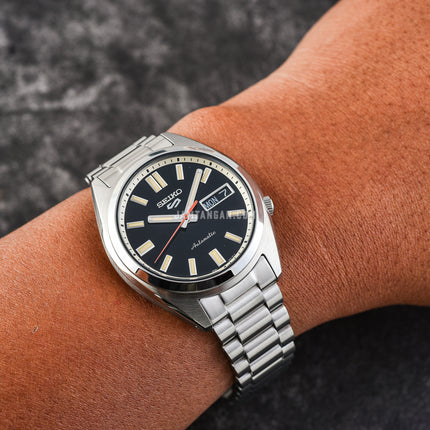 Seiko 5 Sports SRPK89K1 SNXS Series Men Black Dial Stainless Steel Strap