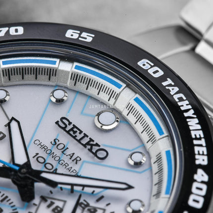 Seiko Solar SSC121P1 Chronograph Silver Dial Stainless Steel Strap