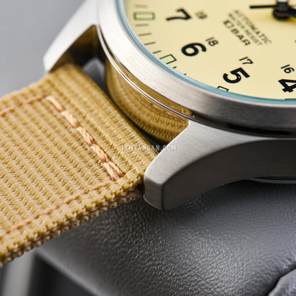 Alba Mechanical Field Military AL4221X1 Men Beige Dial Beige Nylon Strap