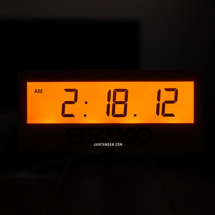 Seiko Alarm Clock QHL083 17.6cm Digital Dial Yellow
