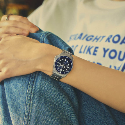 Seiko 5 Sports SRPL77K1 SKX Series New Colour Collection Street Blue Dial Stainless Steel Strap