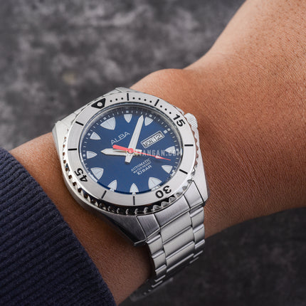 Alba Mechanical AL4579X1 Automatic Men Blue Patterned Dial Stainless Steel Strap