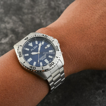 Alba Active AS9Q43X1 Men Blue Dial Stainless Steel Strap
