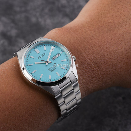 Alba Mechanical AL4321X1 Automatic Men Light Blue Patterned Dial Stainless Steel Strap