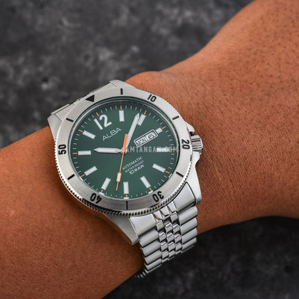 Alba Mechanical AL4647X1 Automatic Men Green Dial Stainless Steel Strap