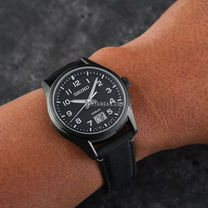 Seiko SUR571P1 Discover More Black Dial Black Nylon Strap