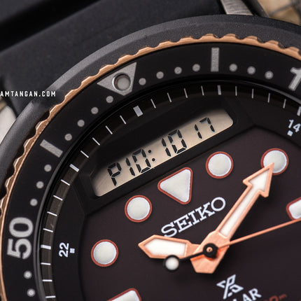 Seiko Prospex SNJ028P1 Diver Solar Arnie Digital Analog Dial Black Rubber Strap