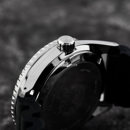 Alba Mechanical AL4363X1 Men Blue Dial Black Silicone Strap