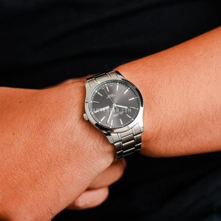 Alba Prestige AJ6153X1 Men Grey Brown Dial Stainless Steel Strap