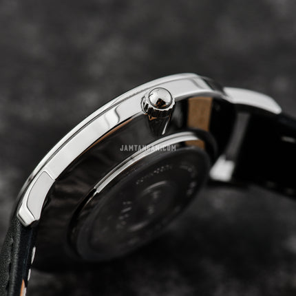 Alba Fashion AH7CD9X1 Ladies Black Dial Black Leather Strap