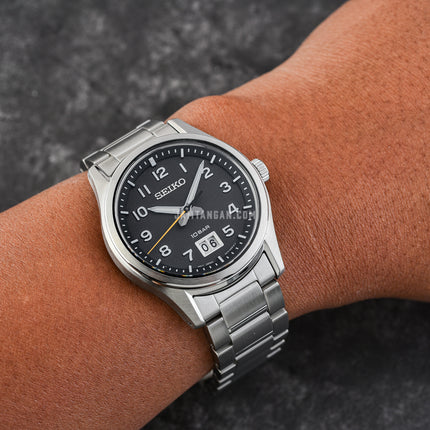 Seiko SUR569P1 Discover More Men Black Dial Stainless Steel Strap