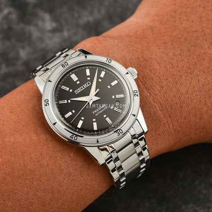Seiko Presage SRPL09J1 Style60s Elegant Yet Rugged Brown Dial Stainless Steel Strap