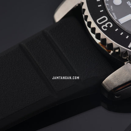 Seiko Prospex SNE573P1 Solar Divers 200M Black Dial Black Rubber Strap
