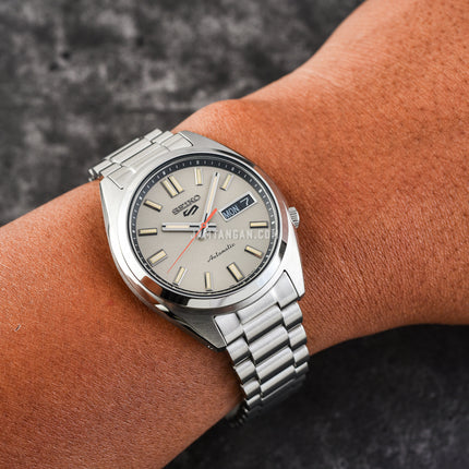 Seiko 5 Sports SRPK91K1 SNXS Series Men Champagne Dial Stainless Steel Strap