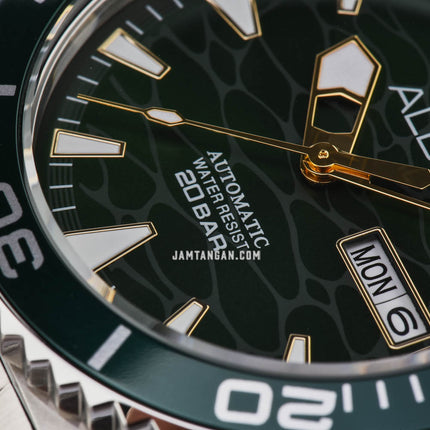 Alba Mechanical A3B015X1 Automatic Men Green Gradient Dial Stainless Steel Strap