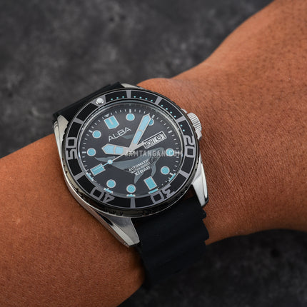 Alba AL4627X1 Men Automatic Black Dial Black Rubber Strap