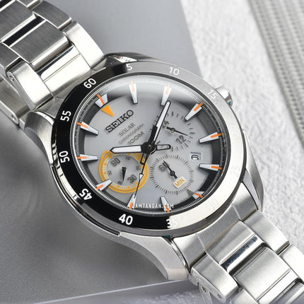 Seiko Solar SSC179P1 Chronograph Silver Dial Stainless Steel Strap