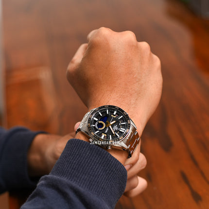 Casio Edifice EFV-C100D-1BVDF Chronograph Men Black Dial Stainless Steel Strap