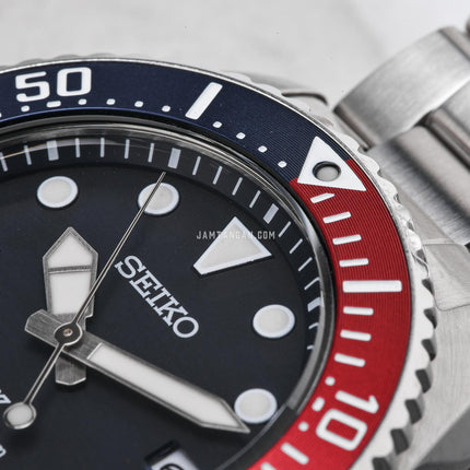 Seiko Prospex SNE595P1 Solar Diver Pepsi Blue Dial Stainless Steel Strap