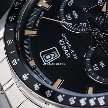 Alba Signa A4B015X1 Chronograph Men Black Dial Stainless Steel Strap