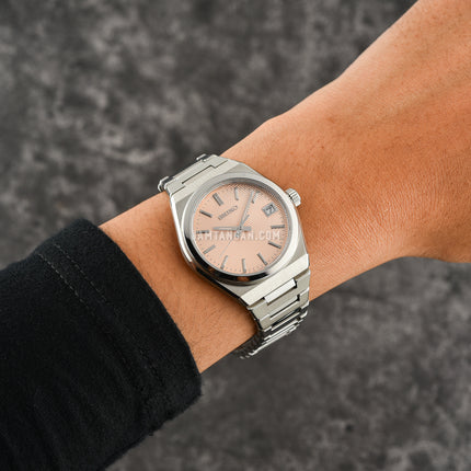 Seiko Ladies SUR577P1 Discover More Light Orange Dial Stainless Steel Strap