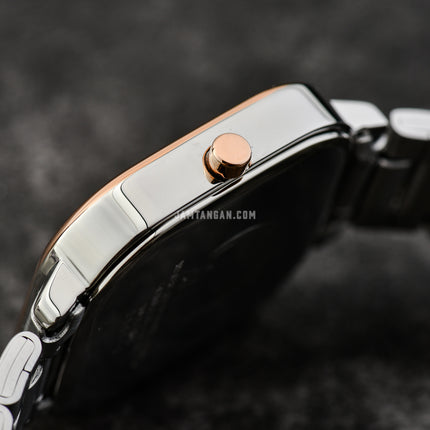 Alba Fashion AH7BZ0X1 Ladies Silver White Dial Dual Tone Stainless Steel Strap