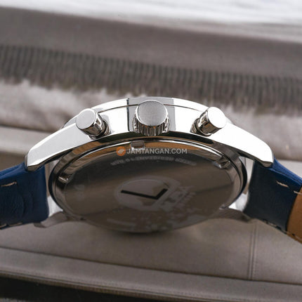 Alba AT3K57X1 Men Chronograph Blue Dial Blue Leather Strap