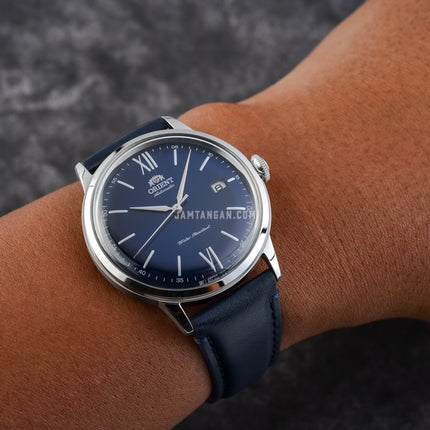 Orient Bambino V6 RA-AC0021L Automatic Men Blue Dial Blue Leather Strap