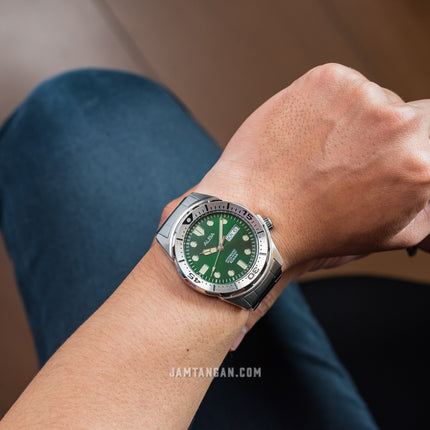 Alba Mechanical AL4371X1 Men Green Dial Stainless Steel Strap
