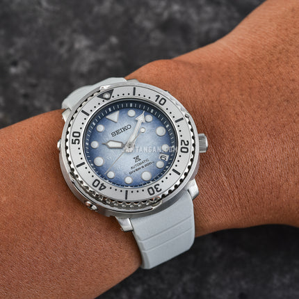Seiko Prospex SRPG59K1 Save The Ocean Penguin Baby Tuna Automatic Divers 200M White Rubber Strap