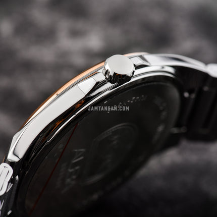 Alba Prestige AS9P84X1 Men Black Dial Dual Tone Stainless Steel Strap