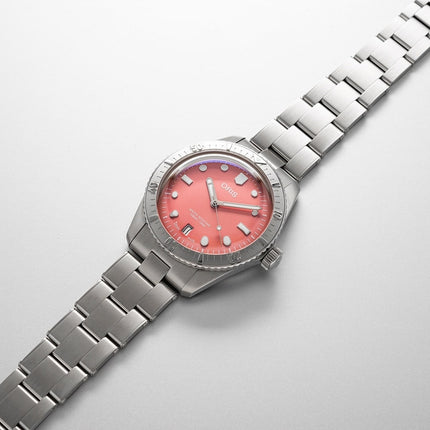 Oris Divers Sixty Five 01-733-7771-4058-07-8-19-18 Cotton Candy Red Dial Stainless Steel Strap