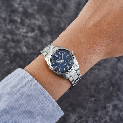 Alba Prestige AH7CL1X1 Ladies Blue Patterned Dial Stainless Steel Strap