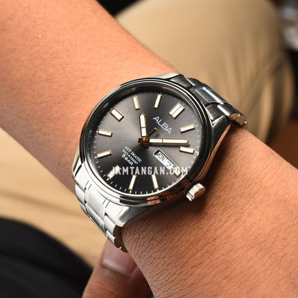 Alba Mechanical AL4149X1 Men Grey Dial Stainless Steel Strap