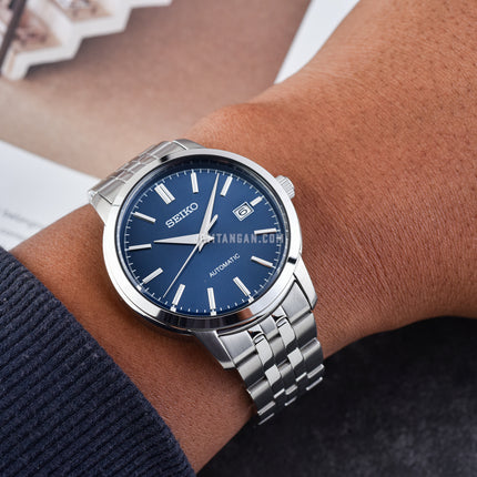 Seiko Classic SRPH87K1 Discover More Automatic Blue Dial Stainless Steel Strap
