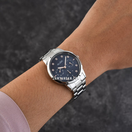 Alba AP6727X1 Ladies Multifunction Blue Dial Stainless Steel Strap