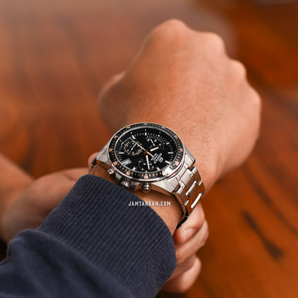 Casio Edifice EFV-540D-1A9VUDF Chronograph Men Black Dial Stainless Steel Band