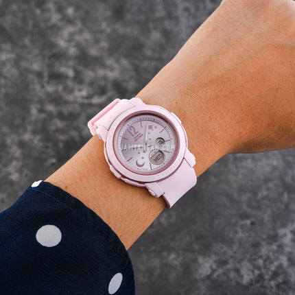Casio Baby-G BGA-290DS-4ADR Moon & Stars Digital Analog Gradation Dial Pink Resin Band