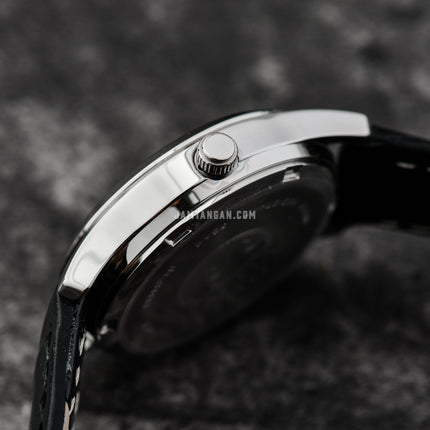 Alba Prestige AH7CG5X1 Ladies Black Dial Black Leather Strap