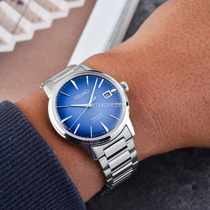 Seiko Presage SRPJ13J1 Cocktail Time Aviation Automatic Blue Dial Stainless Steel Strap