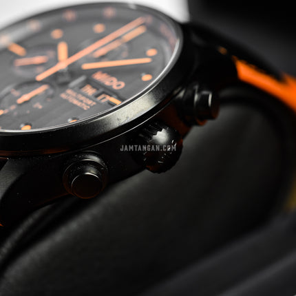 MIDO Multifort M005.614.36.051.22 Chronograph Automatic Black Dial Black Leather Strap