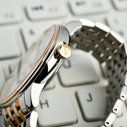 MIDO Baroncelli M027.428.22.013.00 Power Reserve White Dial Dual Tone Strainless Steel Strap