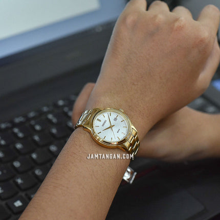 Seiko Classic SUR744P1 Neo Silver Dial Gold Stainless Steel Strap