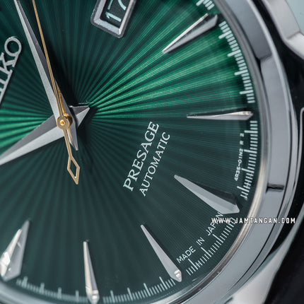 Seiko Presage SRPD37J1 Cocktail Time Mockingbird Automatic Green Dial Brown Leather Strap