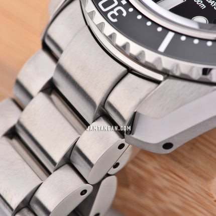 Seiko Prospex SPB383J1 Baby Marinemaster GMT Save the Ocean Black Dial Stainless Steel Strap