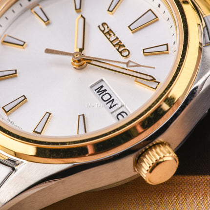 Seiko Ladies SUR454P1 Discover More Silver Dial Dual Tone Stainless Steel Strap